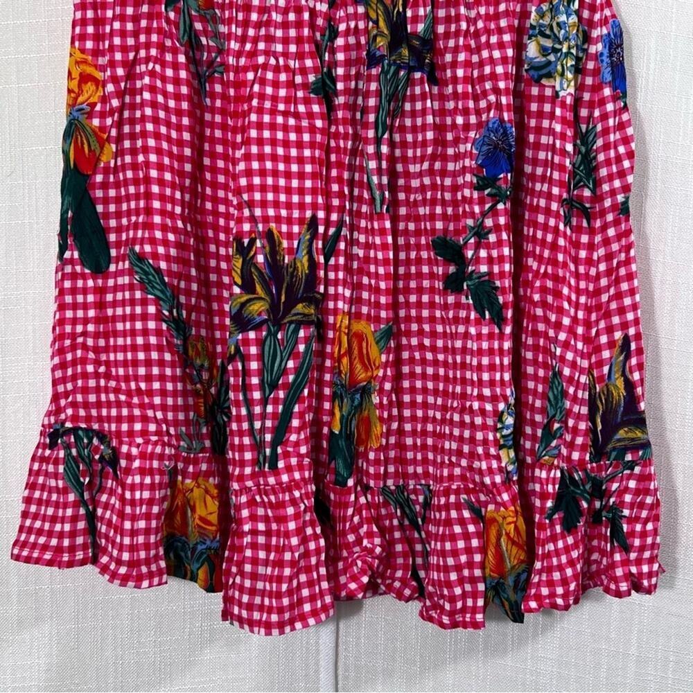 Jenn & Jo NWT Gingham Floral Iris Boho Cottagecore Ruffle Mini Skirt Size S - Picture 10 of 12
